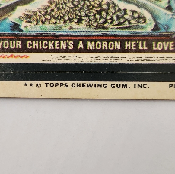 Vintage 1974 Topps Wacky Packages Moron Chicken Dinner Sticker Card 11th Series - Picture 3 of 11